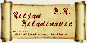 Miljan Miladinović vizit kartica